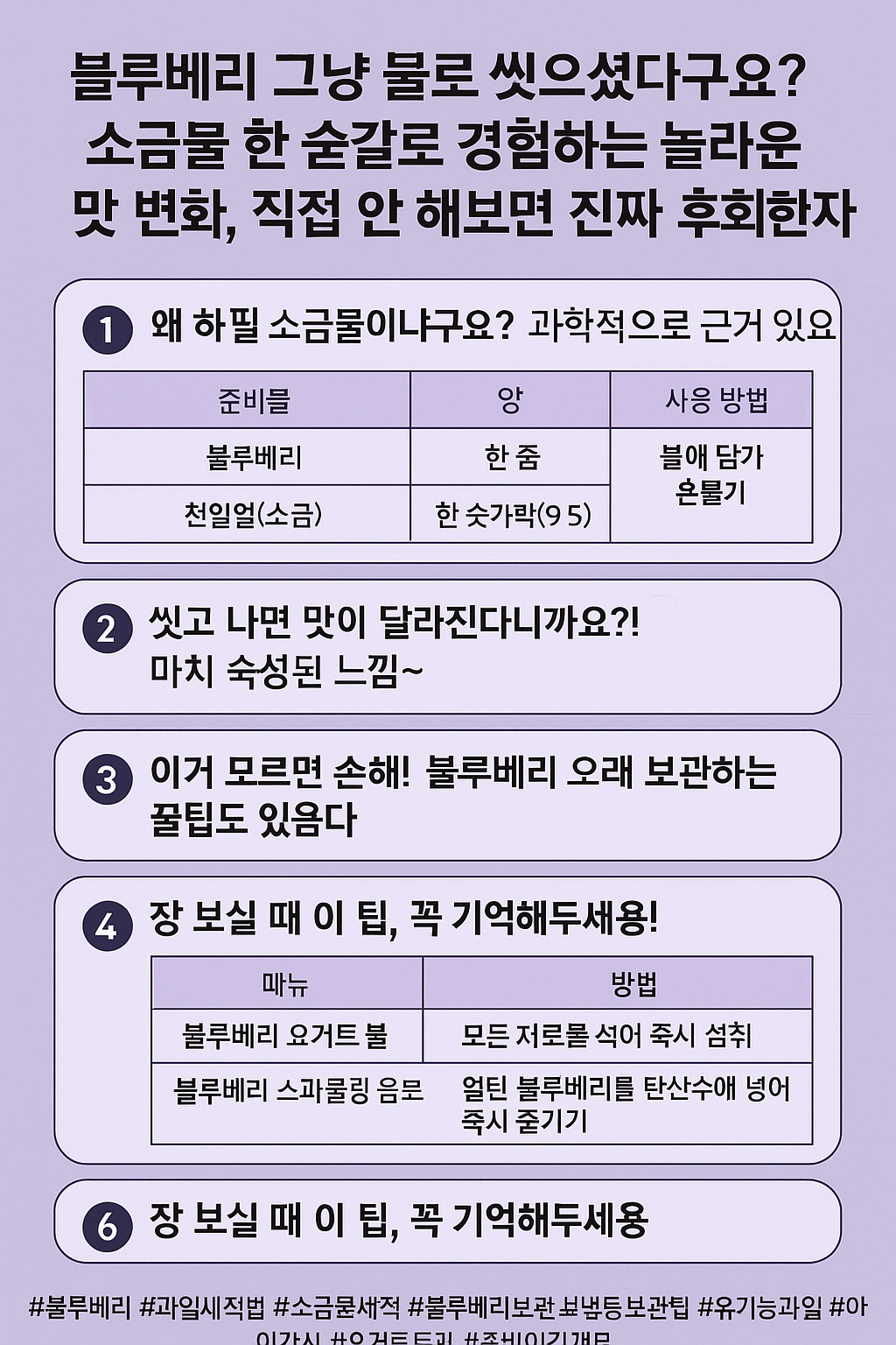 블루베리는 무조건 소금물?! 씻는 법만 바꿔도 달라지는 맛의 신세계