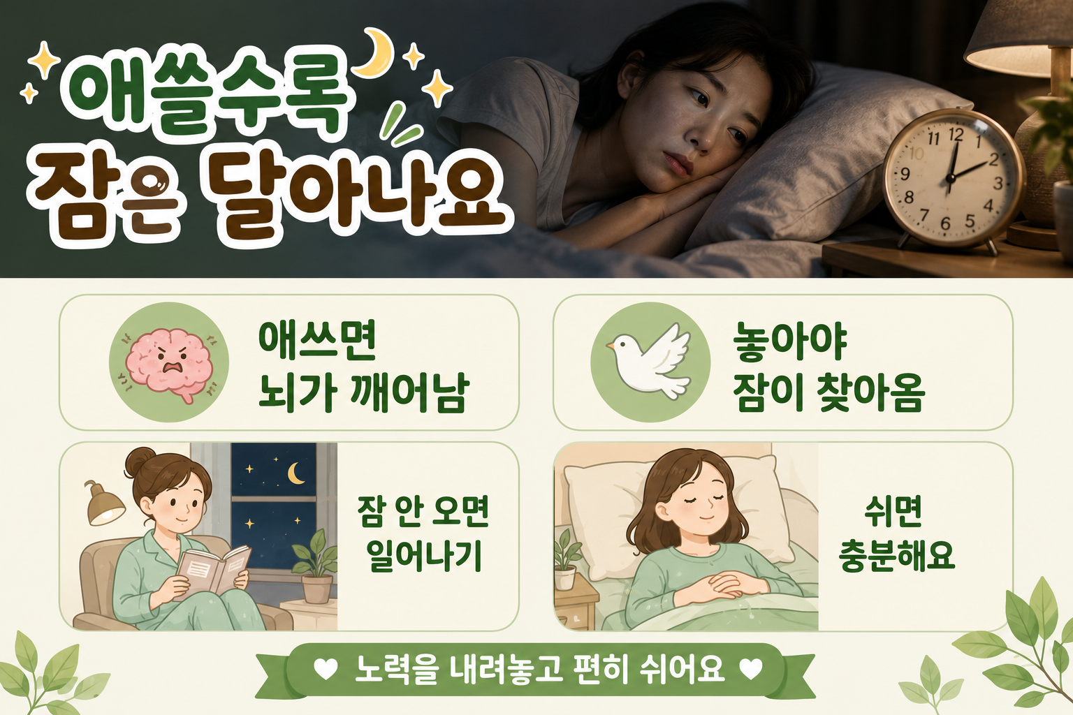 잠이 안 올 때 더 애쓰면 안 되는 이유…불면증 끊는 ‘20분 법칙’