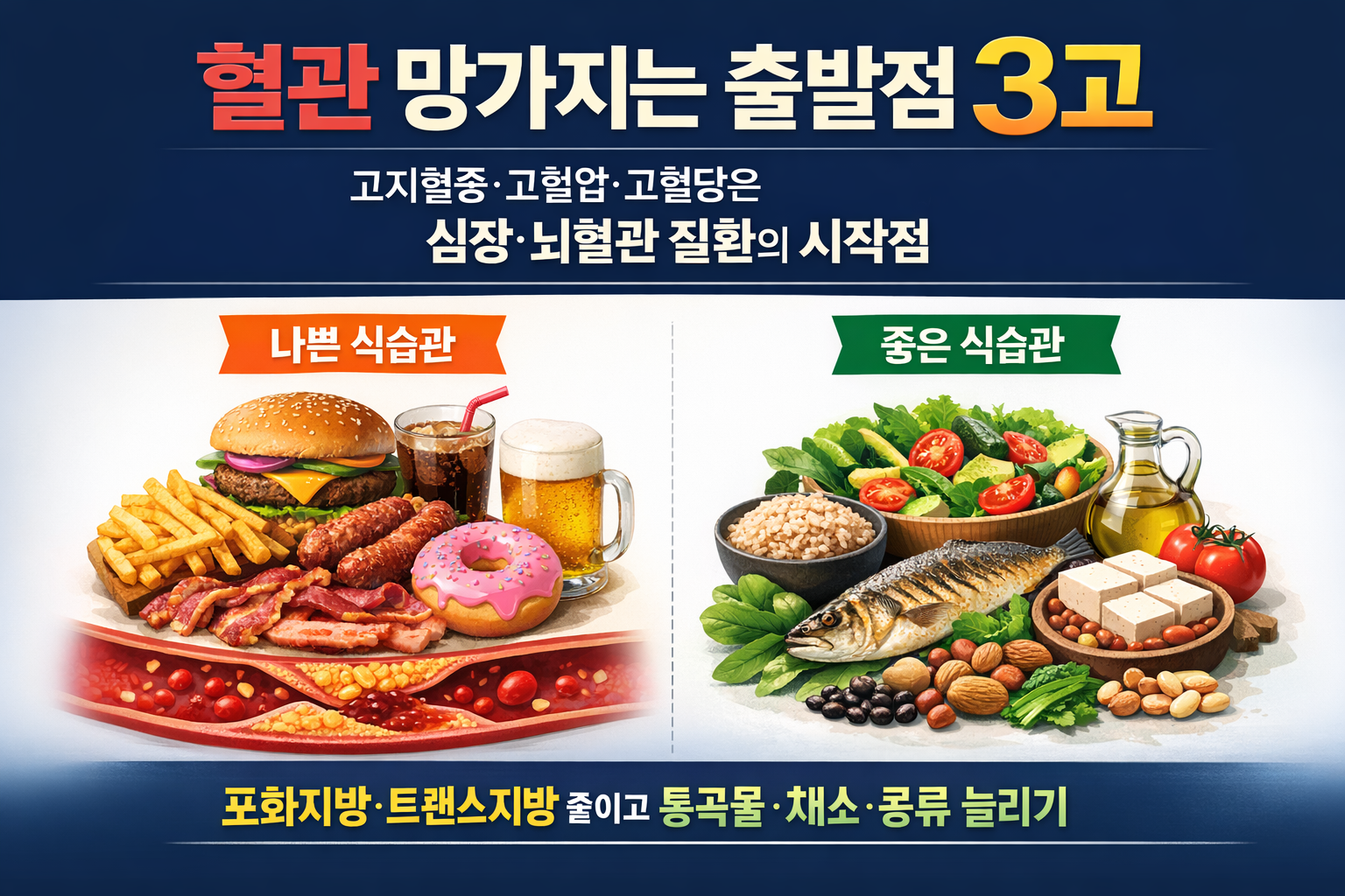 고지혈증·고혈압·고혈당, 혈관 망가지는 출발점… 이렇게 먹어야 하는 이유