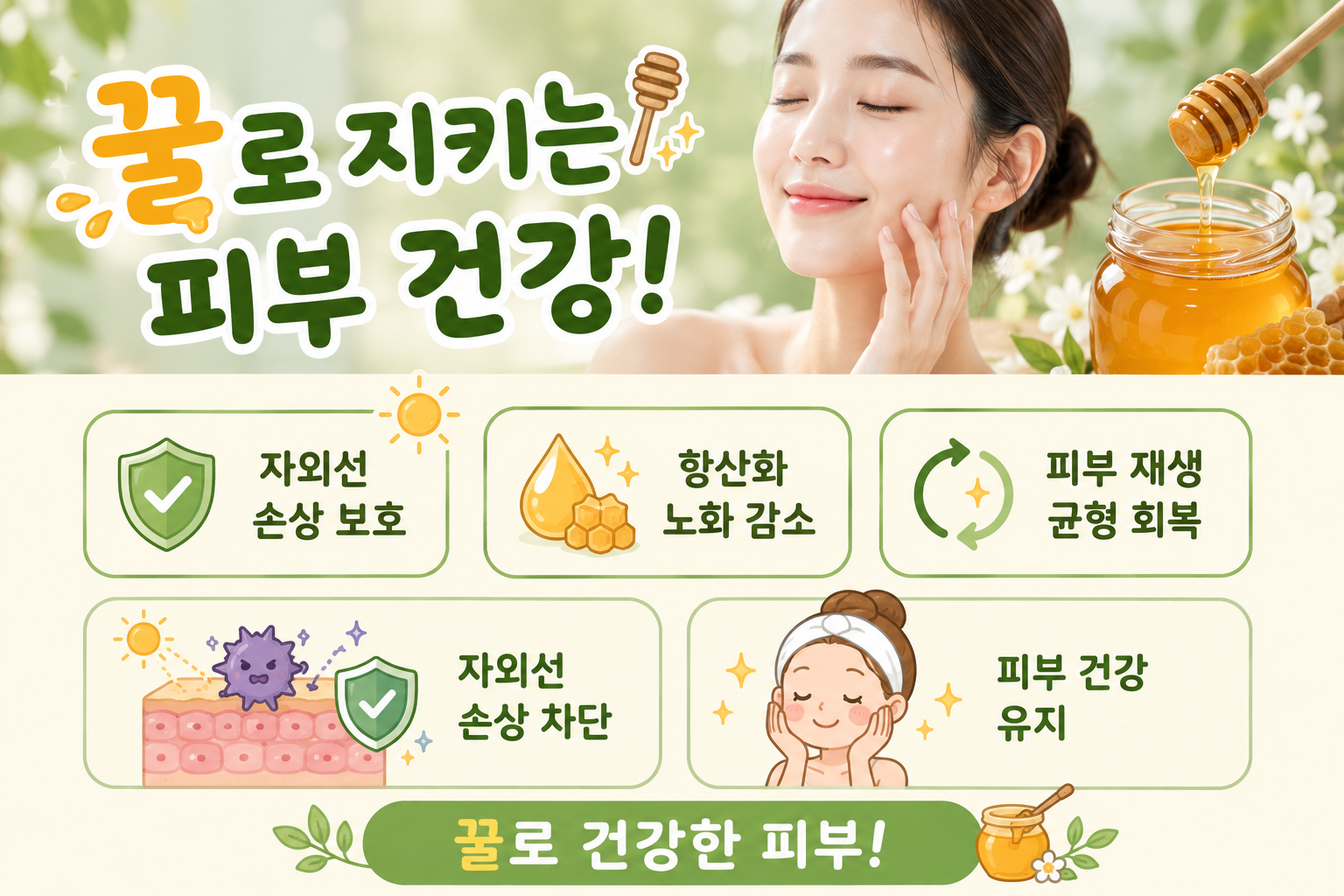 자외선에 늙는 피부, 꿀이 노화 유전자 반응 낮췄다…세포실험 결과