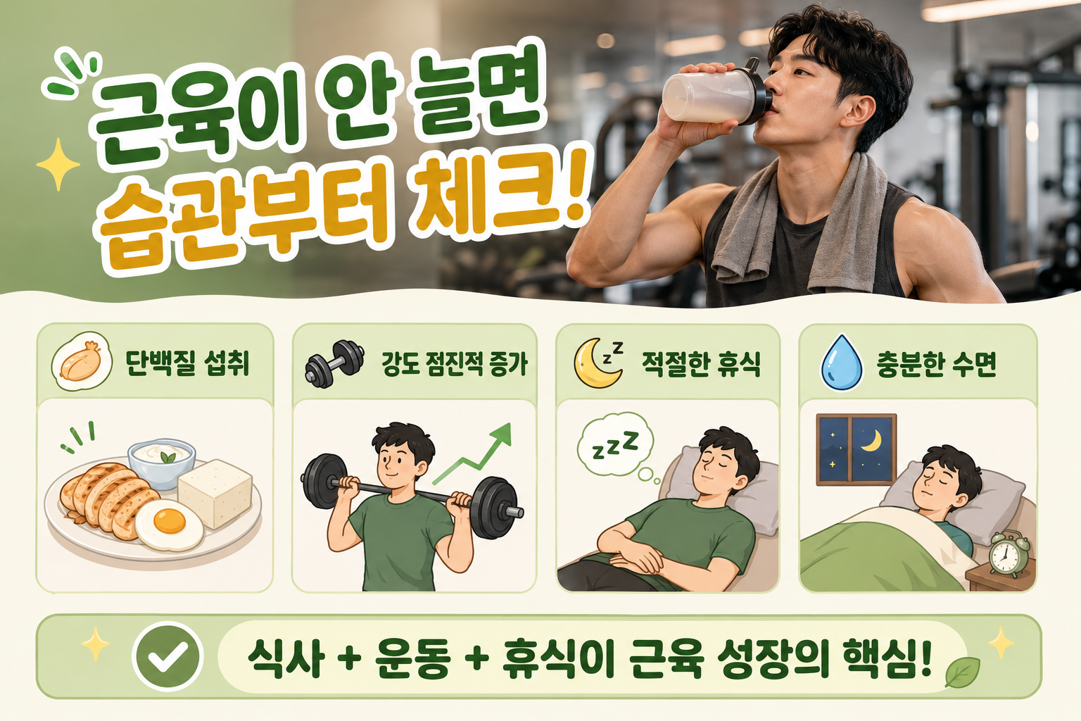 매일 헬스해도 근육이 안 붙는 이유|대부분 놓치는 4가지 습관