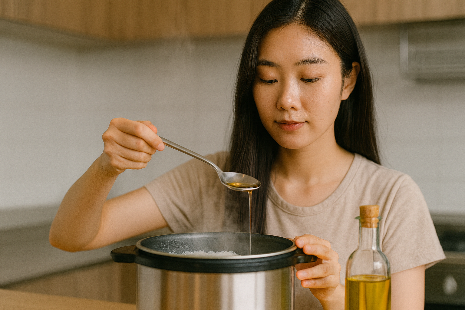 묵은쌀 밥짓기, 올리브유 반 큰술로 윤기·찰기 살리는 비법
