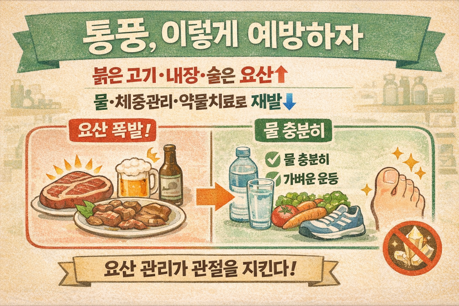 ‘발목 자를 뻔’ 현주엽도 겪은 통풍: 고기·맥주 좋아하면 위험한 이유와 요산 낮추는 생활습관 5가지