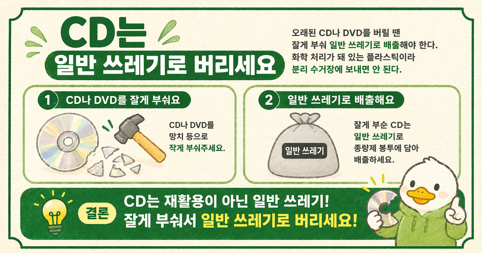 CD·DVD 그냥 분리수거함에 넣으면 안 됩니다… 잘게 부숴 일반쓰레기로 버리세요