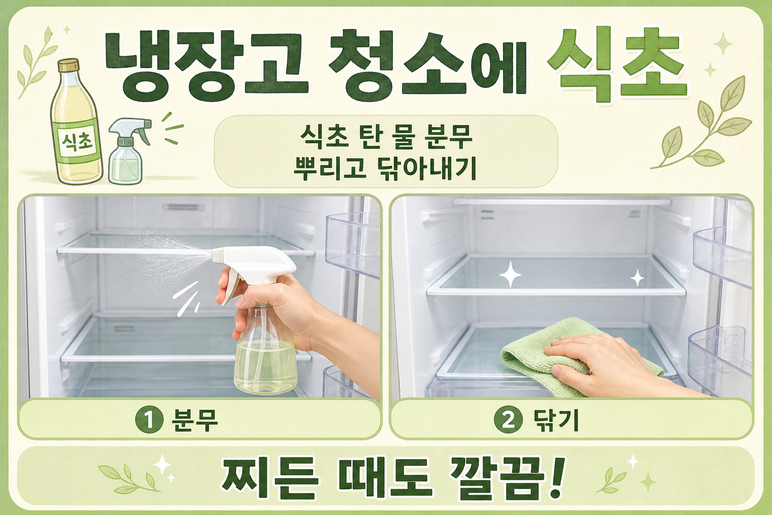 냉장고 청소에 식초 쓰세요, 찌든 때와 냄새 잡는 가장 쉬운 방법