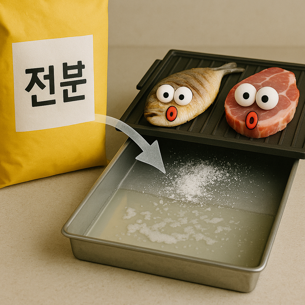 남은 기름 처리엔 전분이 답이다!