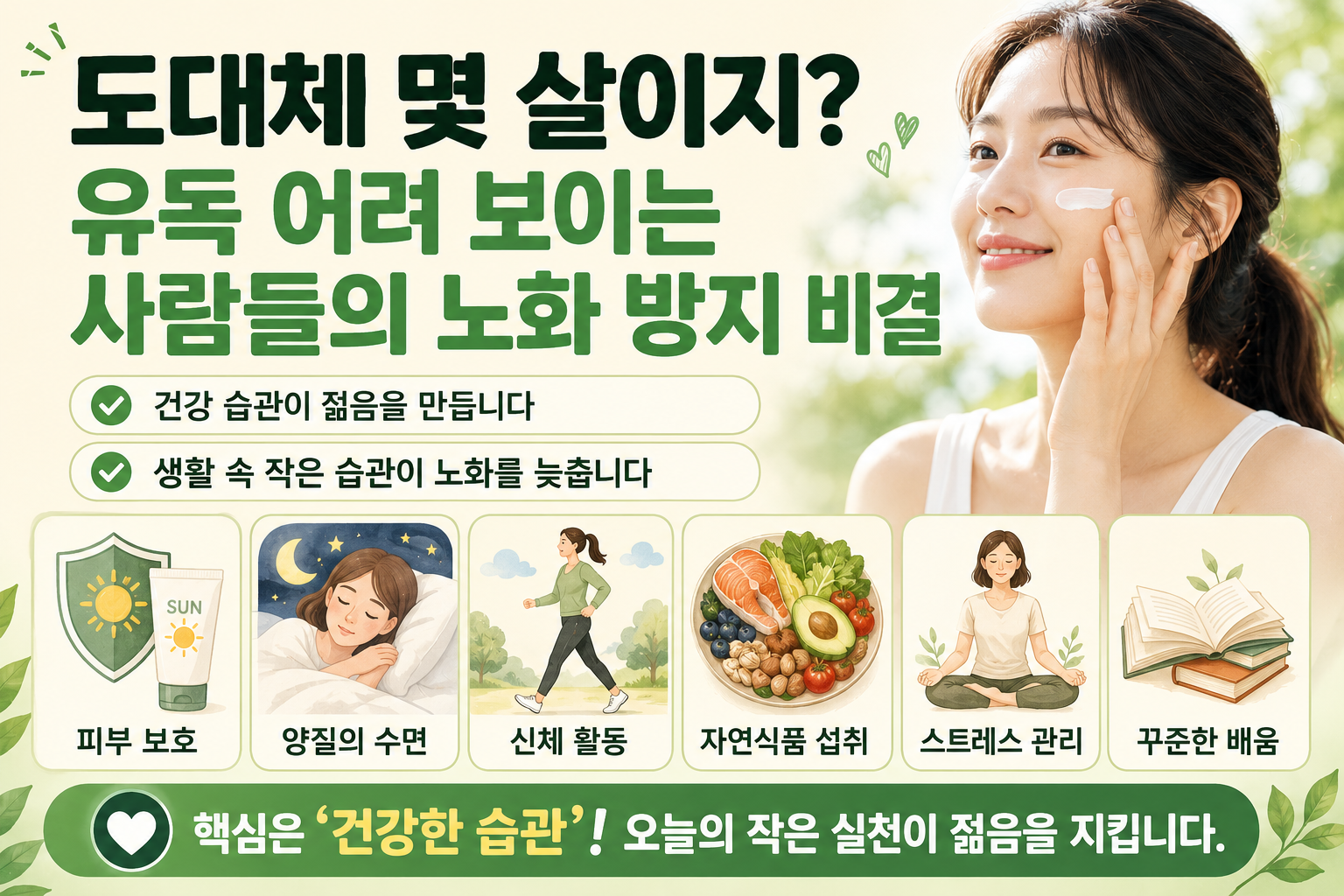 도대체 몇 살이야? 동안으로 보이는 사람들의 노화 방지 습관 7가지