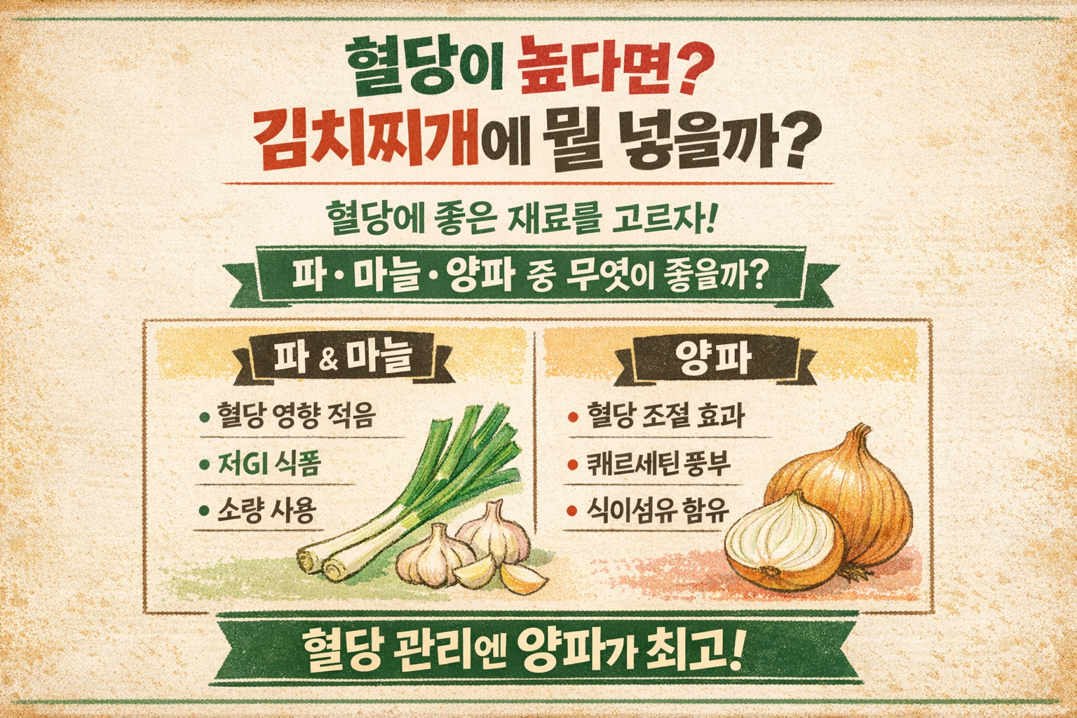 혈당 높다면 김치찌개엔 양파가 답…파·마늘보다 먼저 넣어야 하는 이유