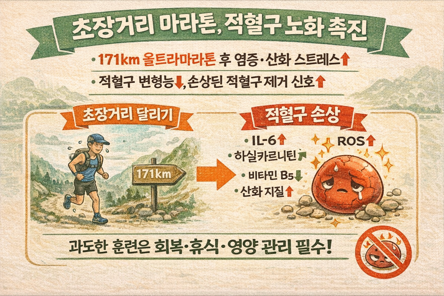 울트라마라톤, 적혈구 노화 촉진한다? 171km UTMB 연구가 본 ‘염증·산화 스트레스’