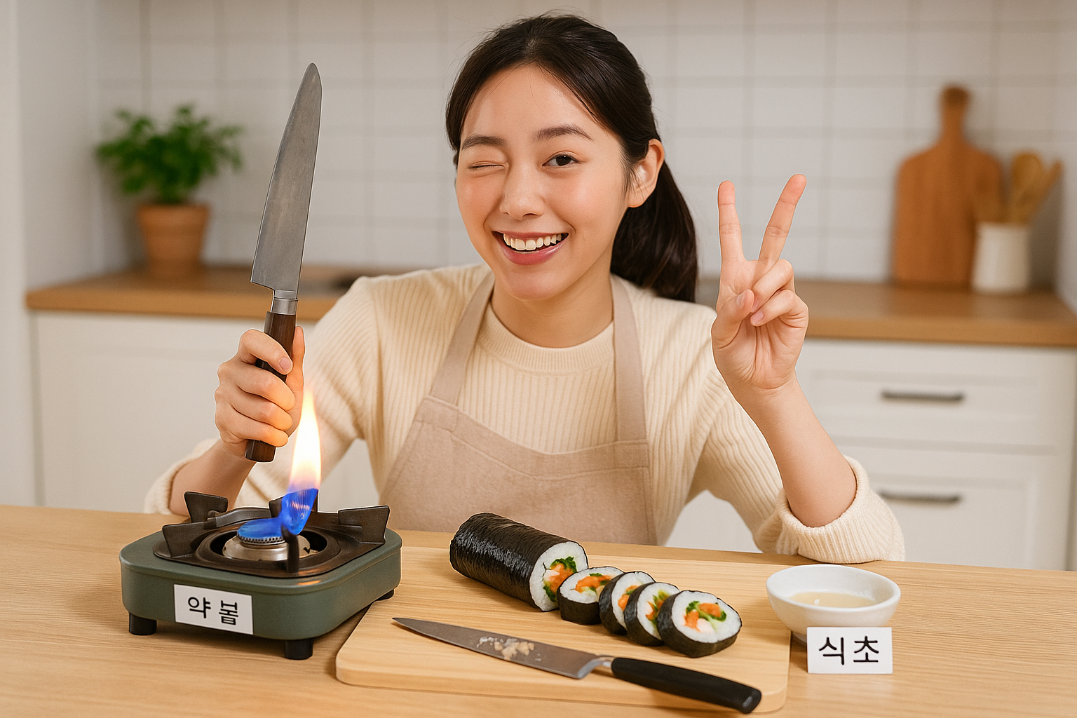 김밥 써는 법: 밥알 안 붙는 달군 칼·식초 요령