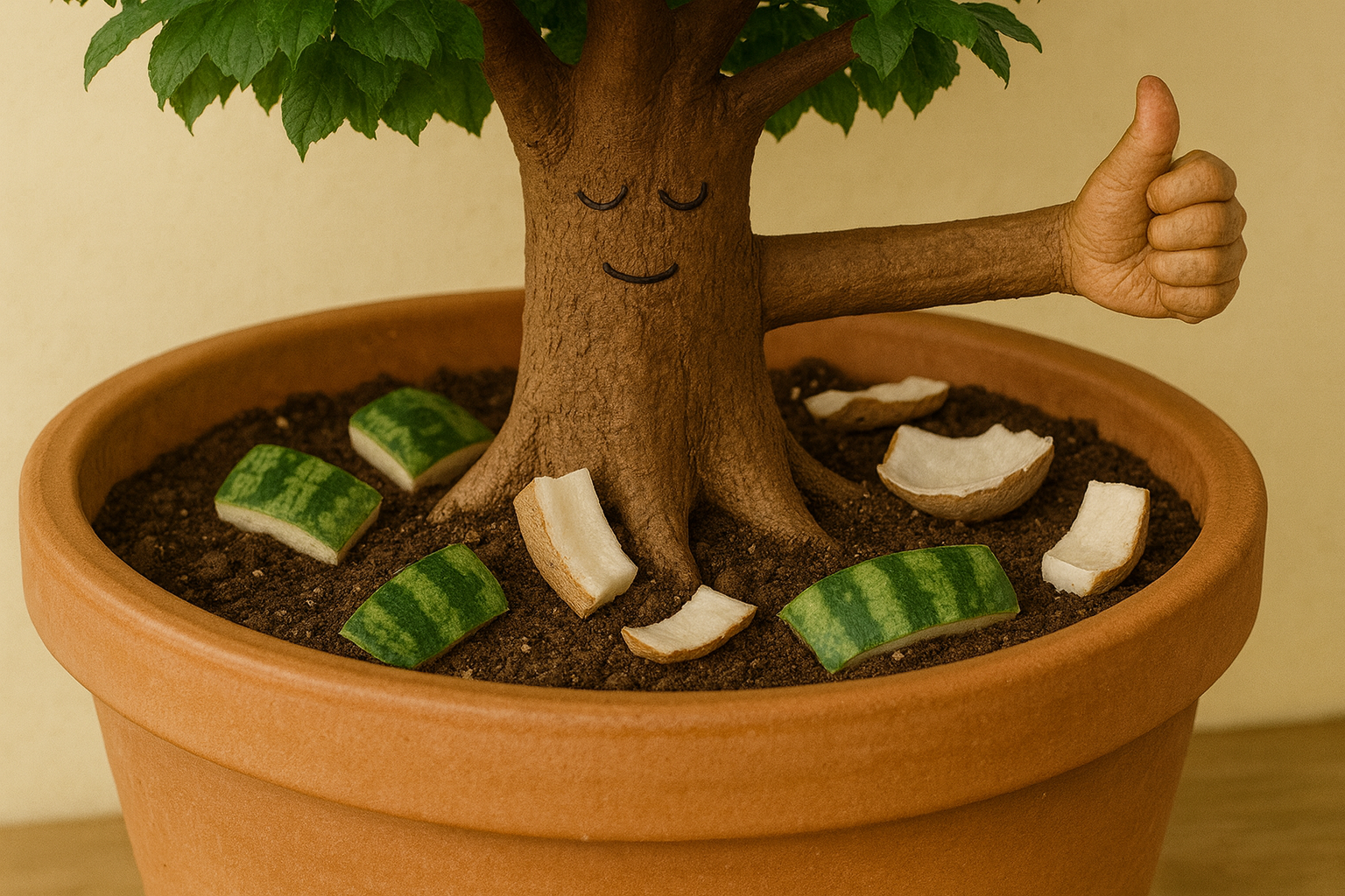 수박 껍질, 이제는 화분에 뿌리세요🍉