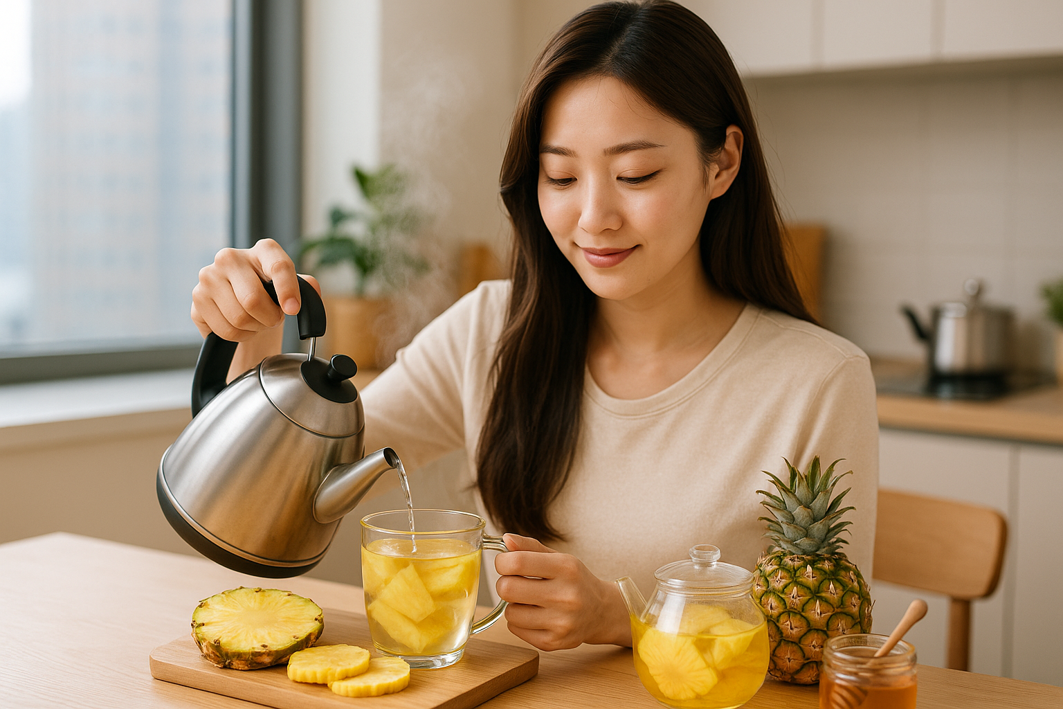 파인애플 효능·부작용·뜨거운 파인애플물: 소화·면역·항염·항산화·체중·혈액순환 효과 정리