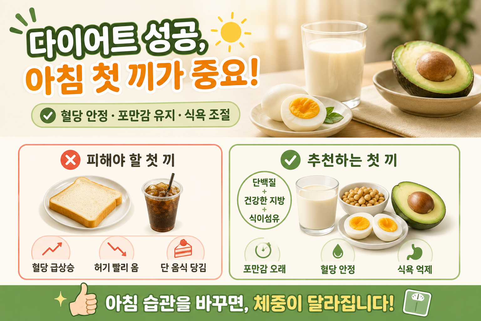 “아침에 빵부터 먹으면 더 배고프다?” 살 빼는 첫 끼는 달걀·두유·아보카도