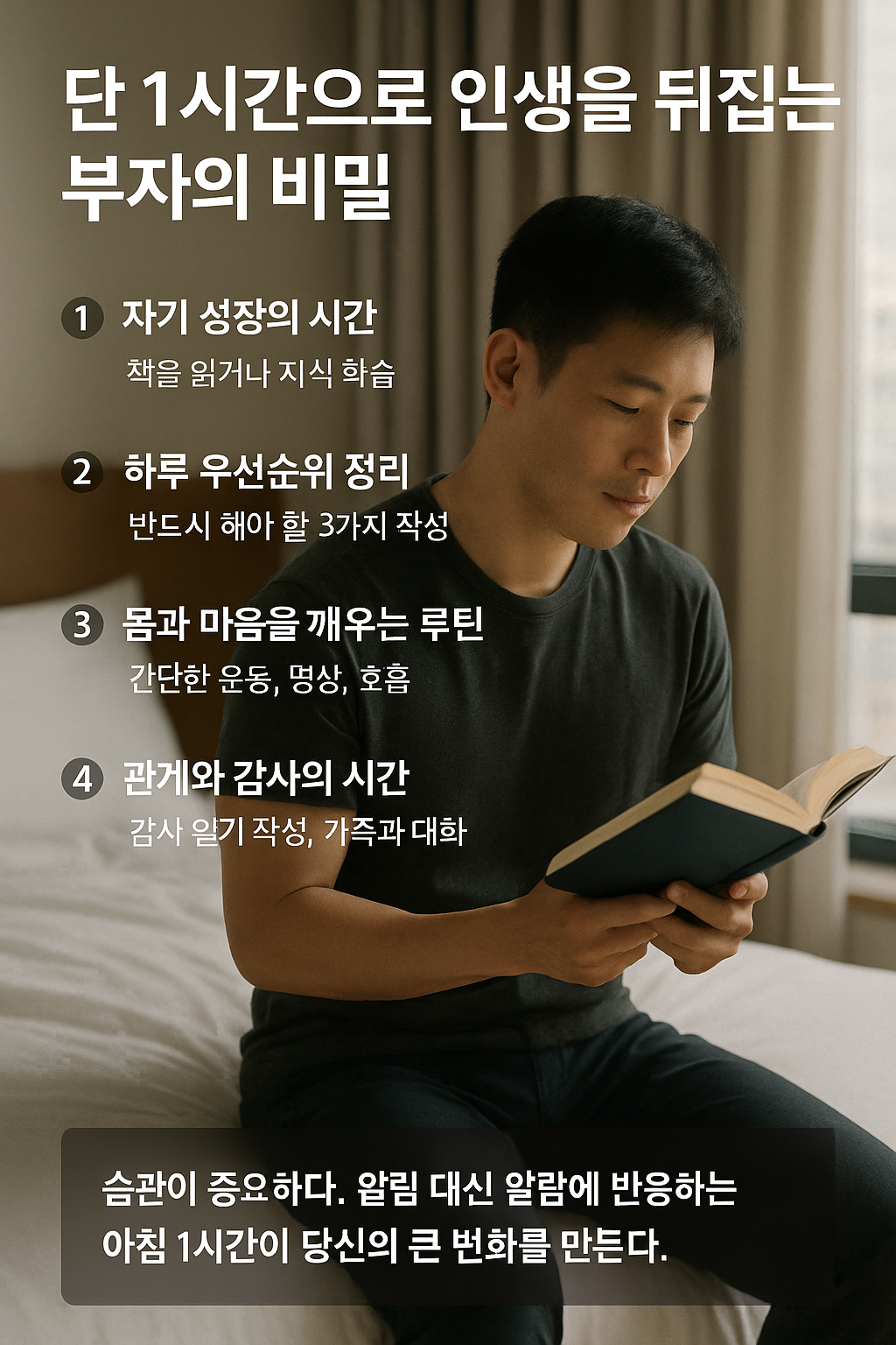 부자의 아침 1시간 루틴, 인생을 바꾸는 성공 습관