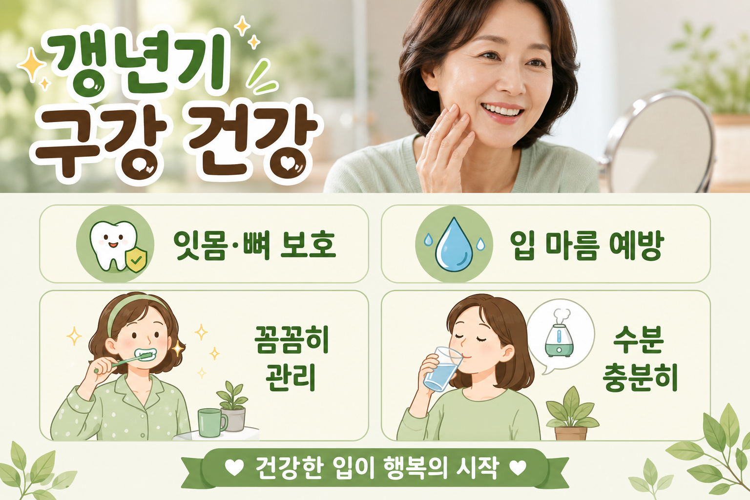 양치해도 입냄새 난다면? 갱년기 여성이 놓치기 쉬운 구강질환 3가지