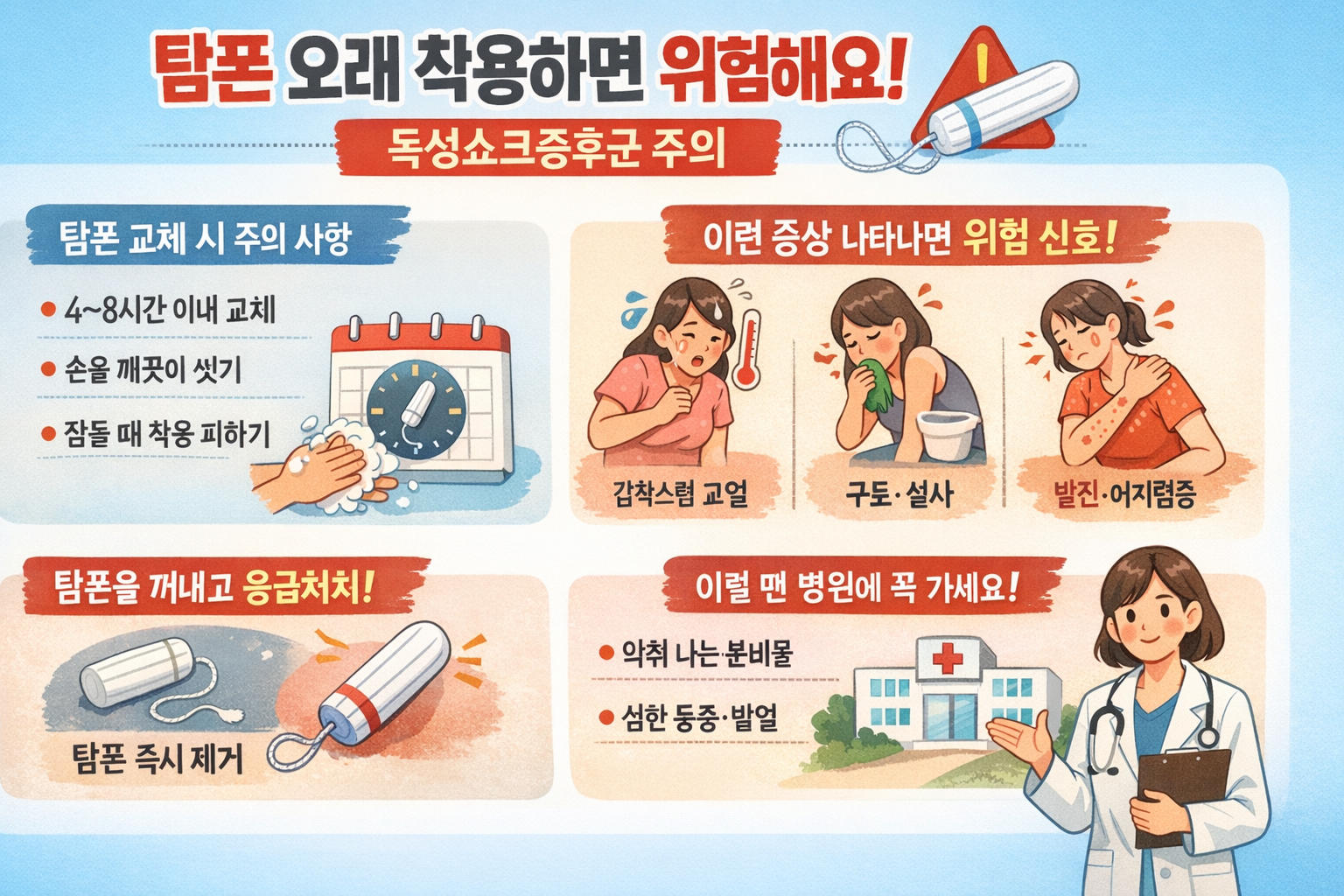 탐폰 오래 착용하면 위험, 이상한 냄새 뒤 숨은 독성쇼크증후군 경고
