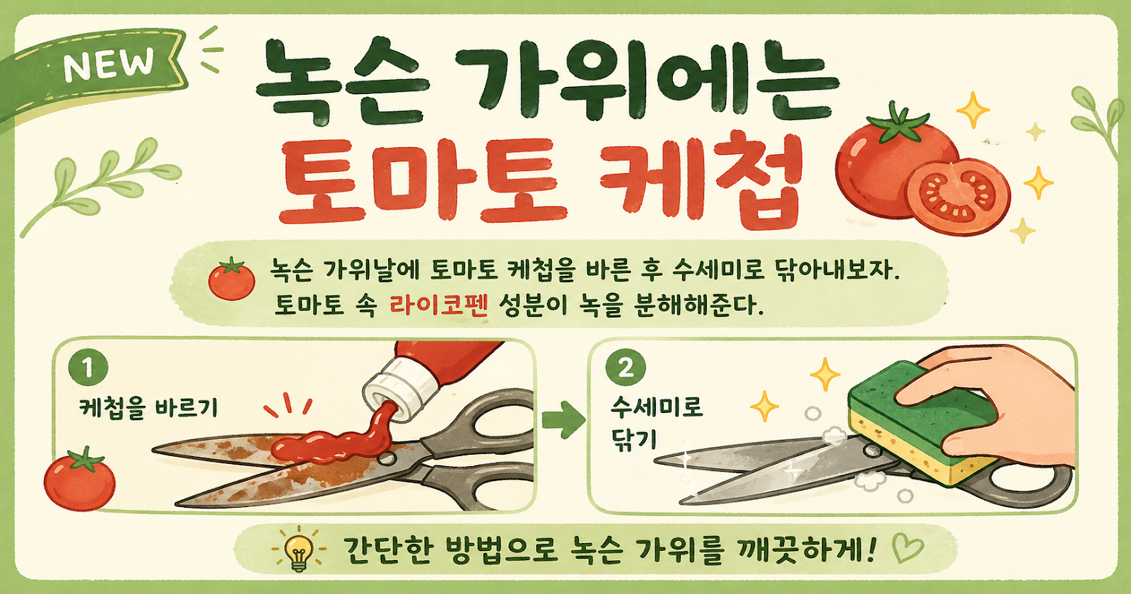 녹슨 가위에 토마토 케첩 바르세요, 새것처럼 살아나는 초간단 녹 제거법