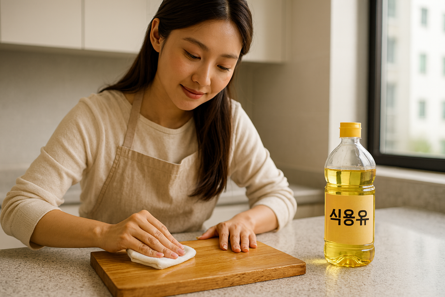 유통기한 지난 식용유 활용법: 나무 도마·수저 틈 코팅으로 수분 차단하는 관리법