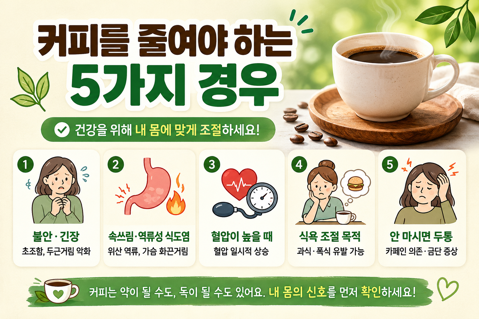 커피 마시면 더 안 좋은 사람 5가지, 이런 증상 있다면 당장 줄이세요