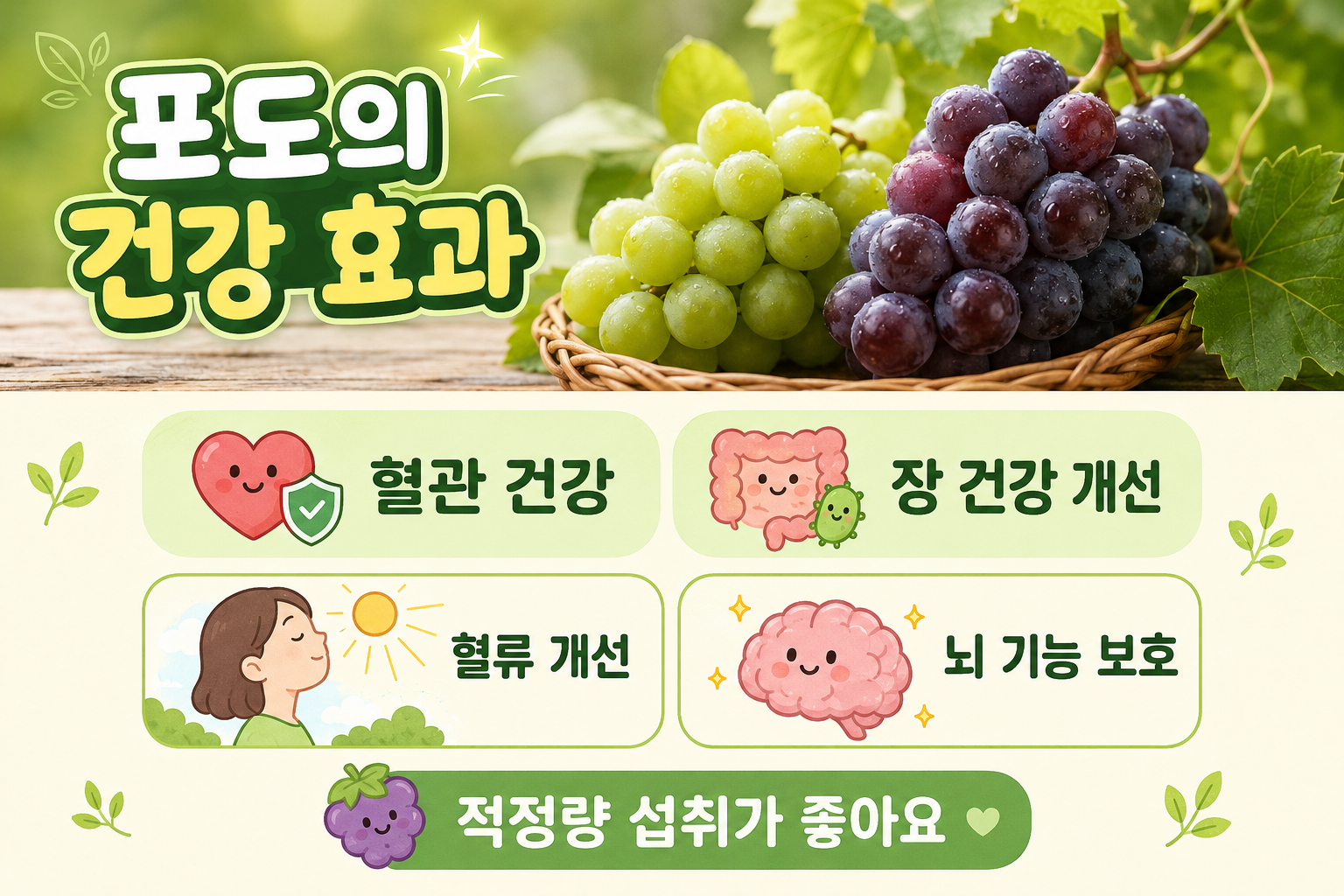 8월 제철 포도 하루 한 컵, 혈관·장·뇌 건강에 생기는 변화