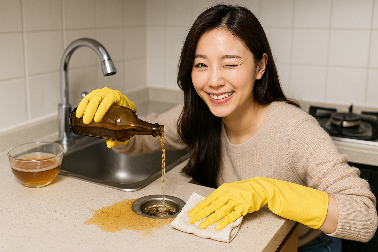 마시고 남은 맥주 활용법: 배수구 냄새 제거·행주 찌든 때 청소