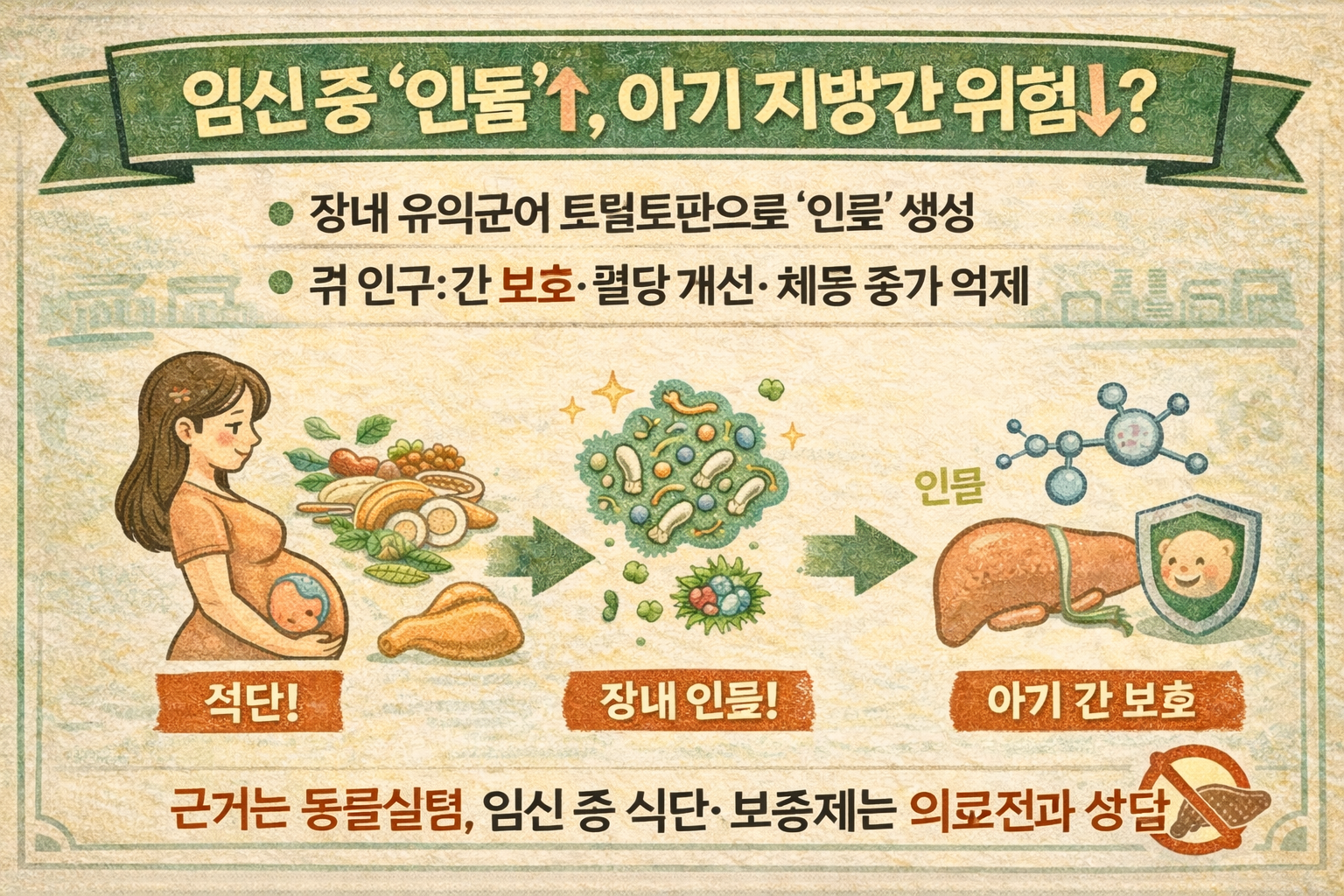 임신 중 ‘인돌’ 늘리면 아기 지방간 위험↓? 트립토판 식품·마이크로바이옴 보호효과(쥐 실험)