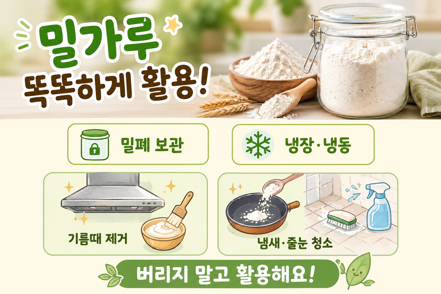 유통기한 지난 밀가루 버리지 마세요…기름때·냄새 잡는 활용법 3가지