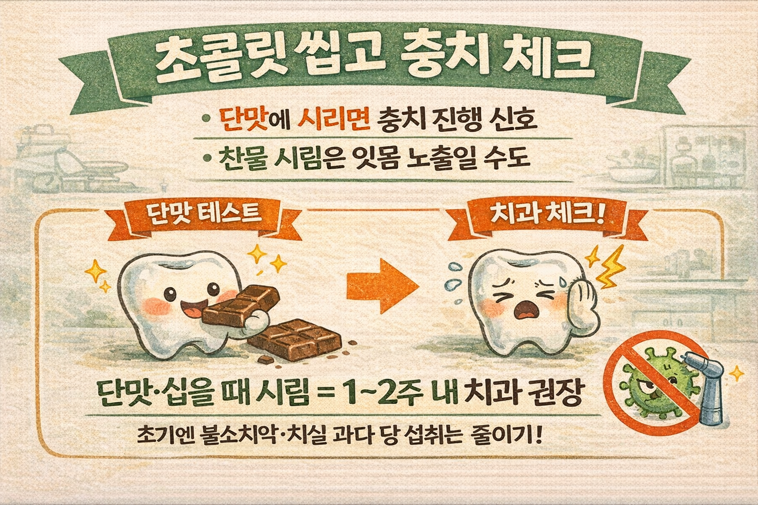 충치 치료해야 할까? 초콜릿 한 입 ‘씹어보면’ 알 수 있는 신호(단계별 치료 기준)