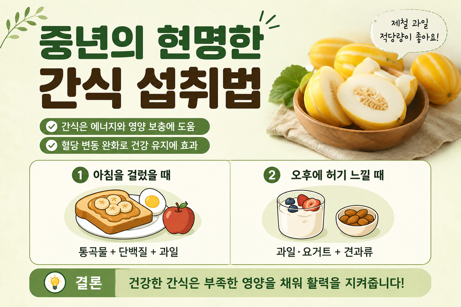 중년 간식 아무거나 먹으면 손해…혈당 잡고 근육 지키는 현명한 섭취법