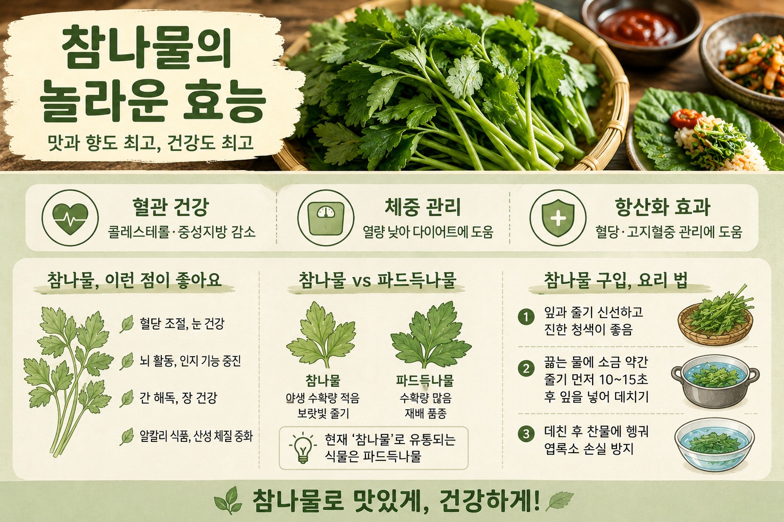 참나물 효능, 콜레스테롤부터 칼로리·영양성분·먹는 법까지