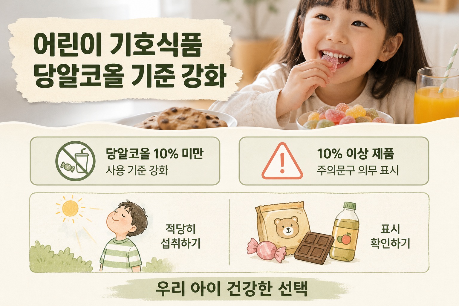 어린이 기호식품 당알코올 10% 미만, 품질인증 기준과 설사 주의사항