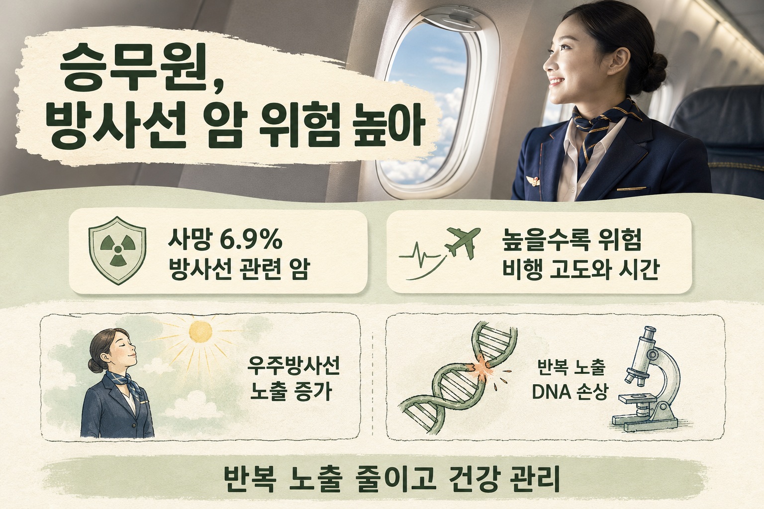 항공 승무원 방사선 관련 암 사망 위험 1위…우주방사선 노출이 주목받는 이유