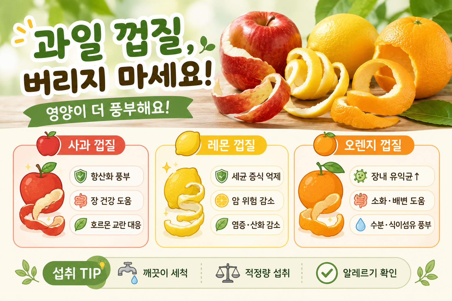 사과·레몬·오렌지 껍질, 버리면 손해…과육보다 영양 많은 과일 3가지