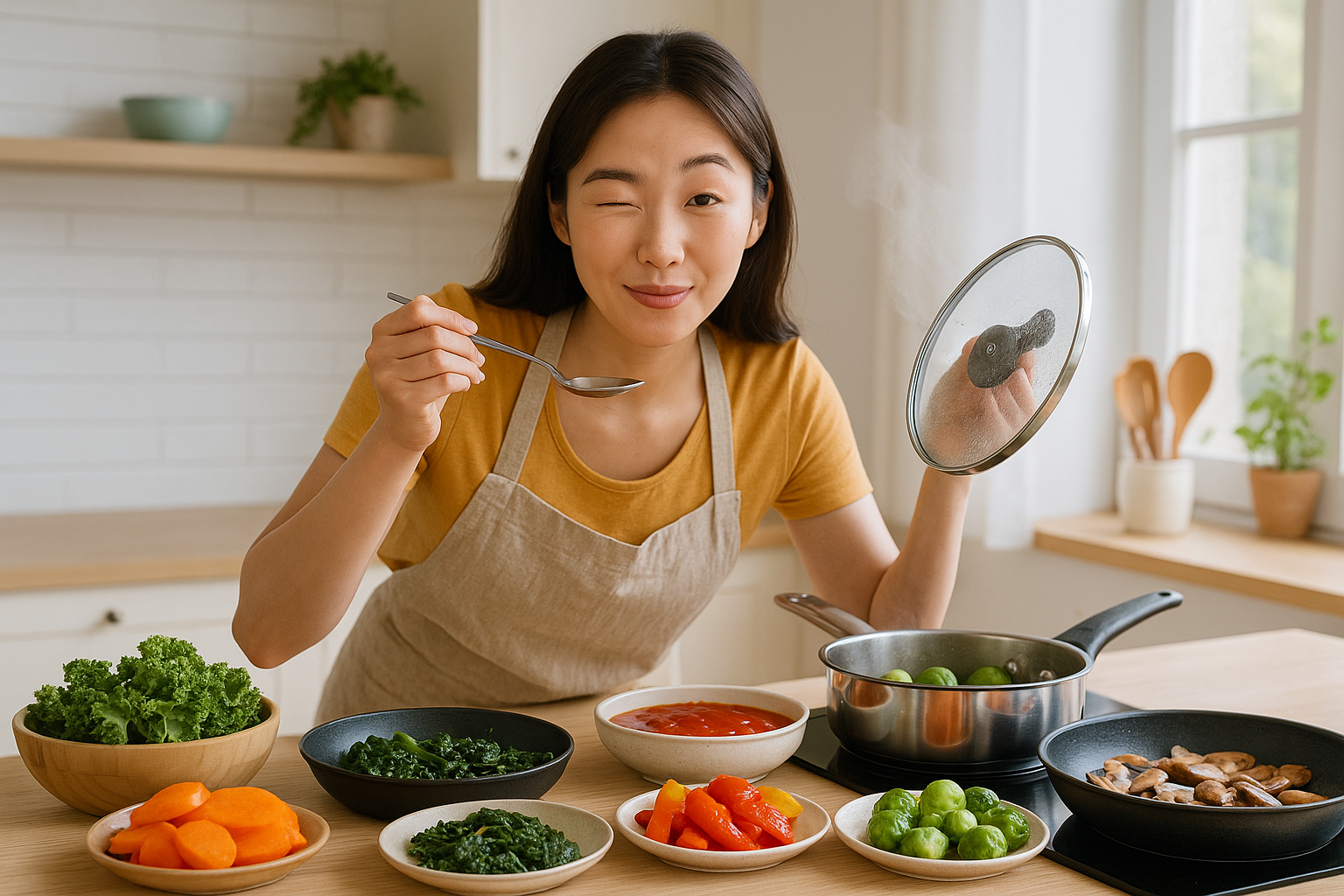 “생으로 먹으면 손해?” 익혀야 더 영양인 채소 7가지(케일·당근·시금치·토마토·버섯·피망·방울양배추)