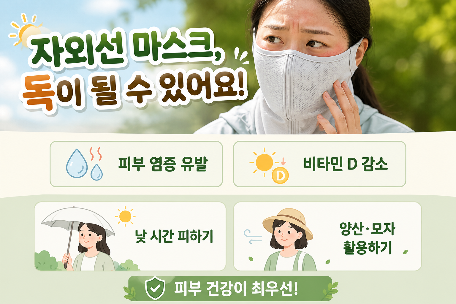 자외선 차단 마스크 오래 쓰면 얼굴 발진 생기는 뜻밖의 이유