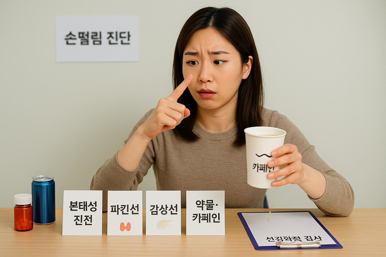 손떨림 원인·손이 떨리는 이유 총정리 | 본태성 진전·파킨슨·진단·치료 가이드