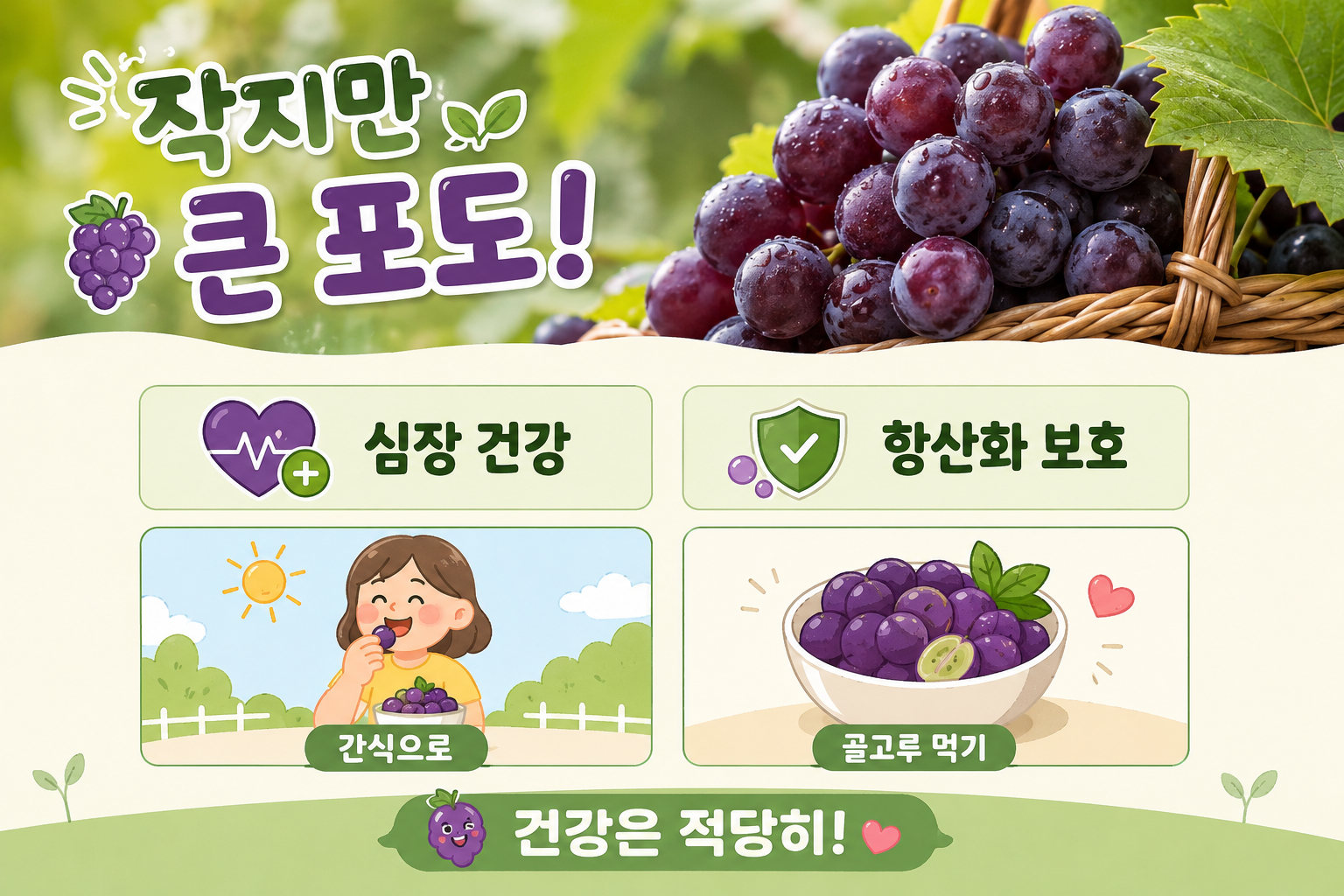 포도 효능 10가지, 당뇨·심장 건강부터 하루 섭취량과 부작용까지