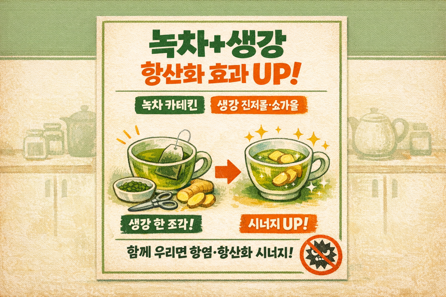 녹차에 생강 한 조각… 항산화 시너지 높이는 ‘황금 궁합’ 4가지