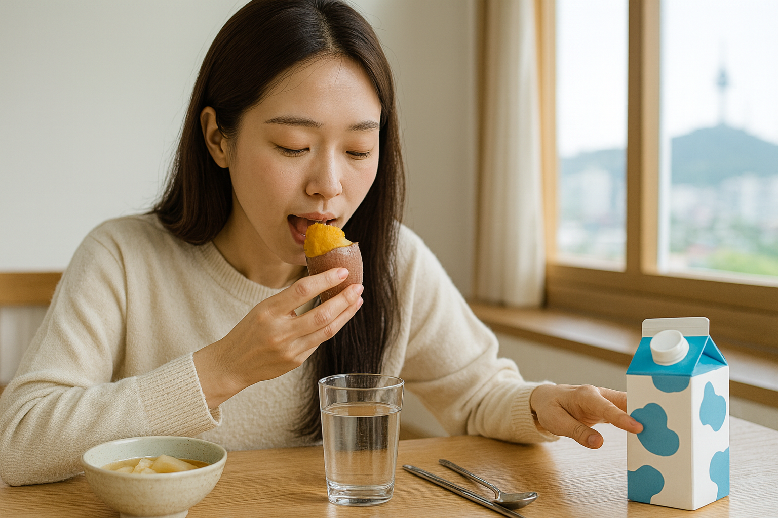 고구마 먹을 땐 우유보단 물! 역류·가스 줄이는 동치미 팁