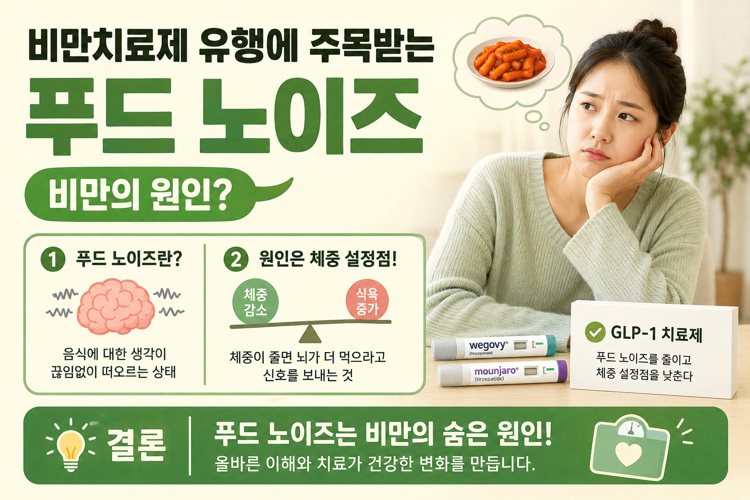 하루 종일 음식 생각? 푸드 노이즈 뜻과 위고비·마운자로가 주목받는 이유