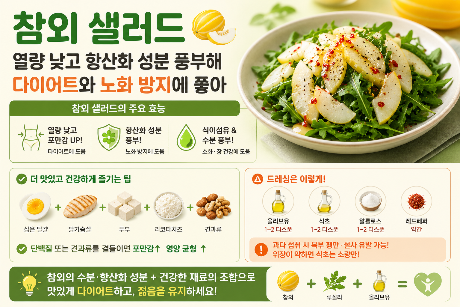 오나라 참외 샐러드, 다이어트와 노화 방지에 좋은 초간단 여름 식단