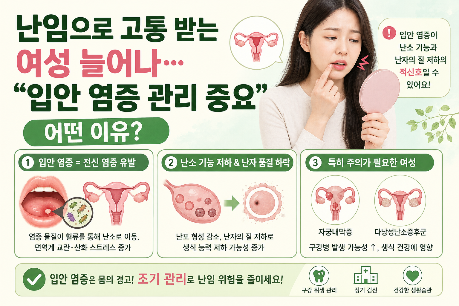 입안 염증 자주 생기면 난임 신호? 난소 기능 떨어질 수 있는 이유