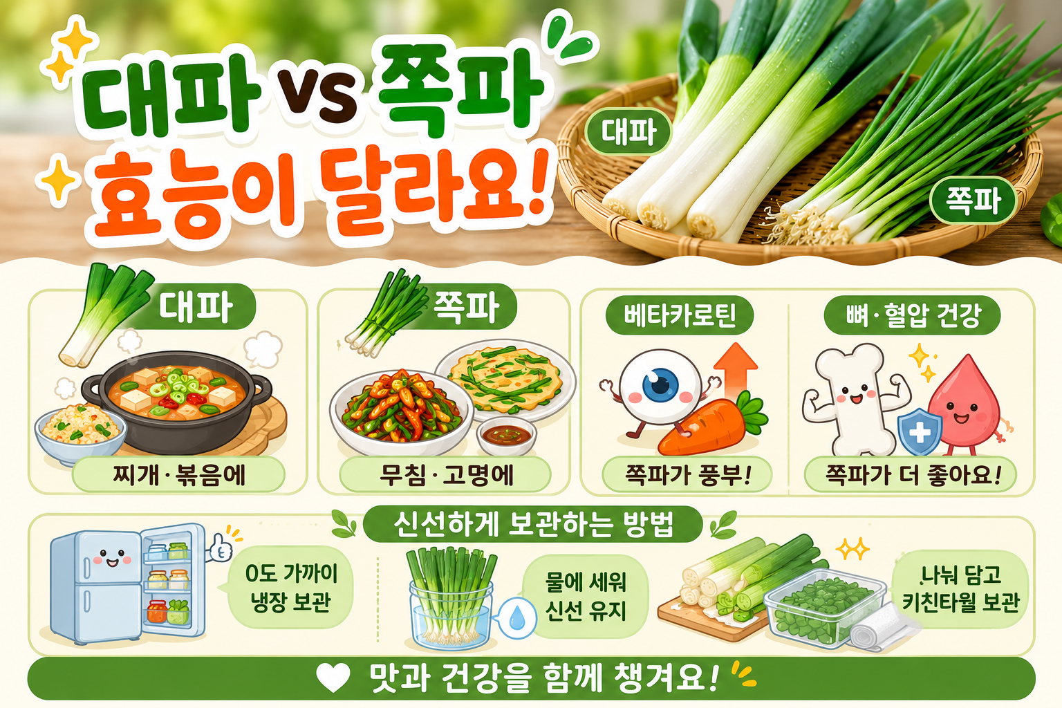 대파와 쪽파 차이, 뼈 건강 생각한다면 쪽파를 먹어야 하는 이유