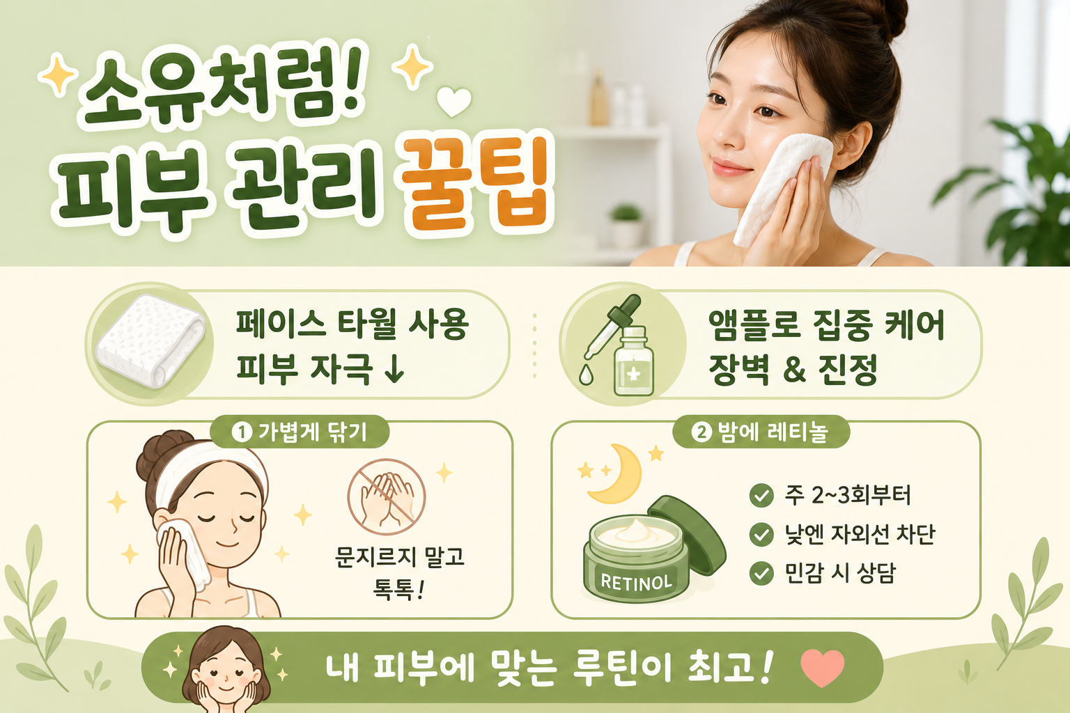 소유가 수건 대신 쓴 페이스 타월…레티놀 피부 관리법까지