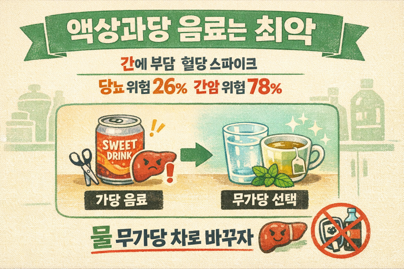 액상과당 음료 하루 1~2잔도 위험? 당뇨 위험 26%↑·간 건강 경고