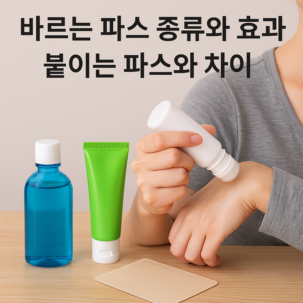 바르는 파스 종류·효과 총정리|붙이는 파스 차이·사용법·주의사항