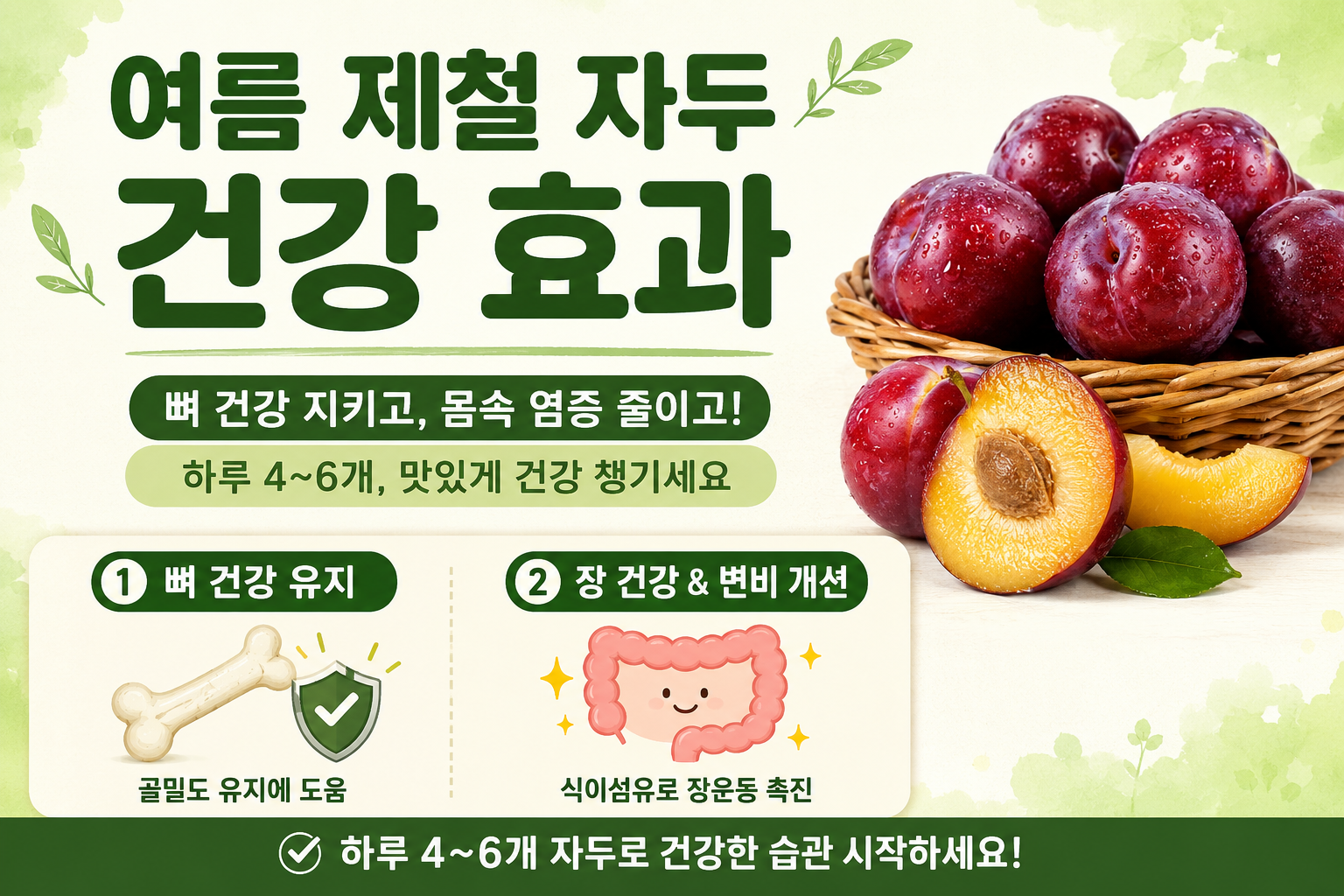 자두 효능 6가지, 하루 5개 먹으면 뼈 건강에 생기는 변화