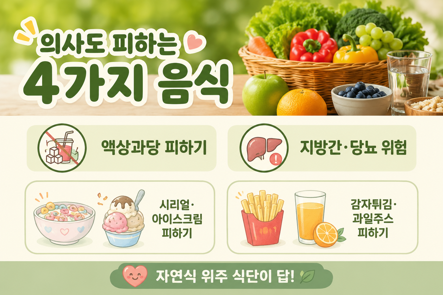 의사가 공짜로 줘도 안 먹는 음식 4가지, 딱 하나 끊는다면 ‘액상과당’