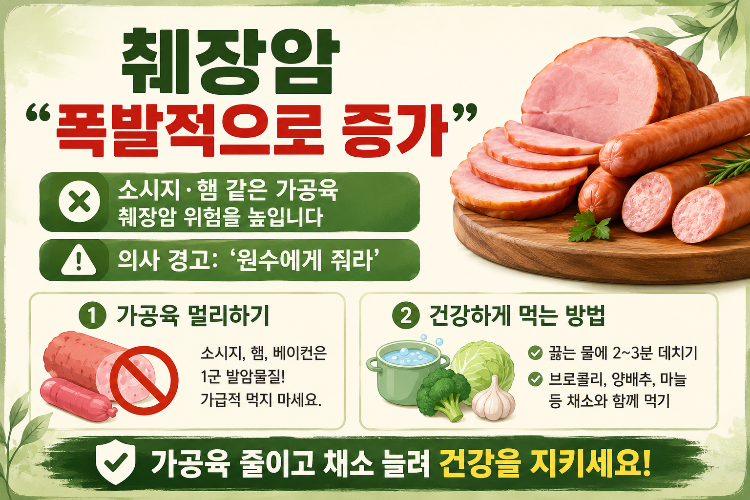 췌장암 위험 높이는 햄·소시지… 의사가 ‘원수에게 주라’ 경고한 가공육의 정체