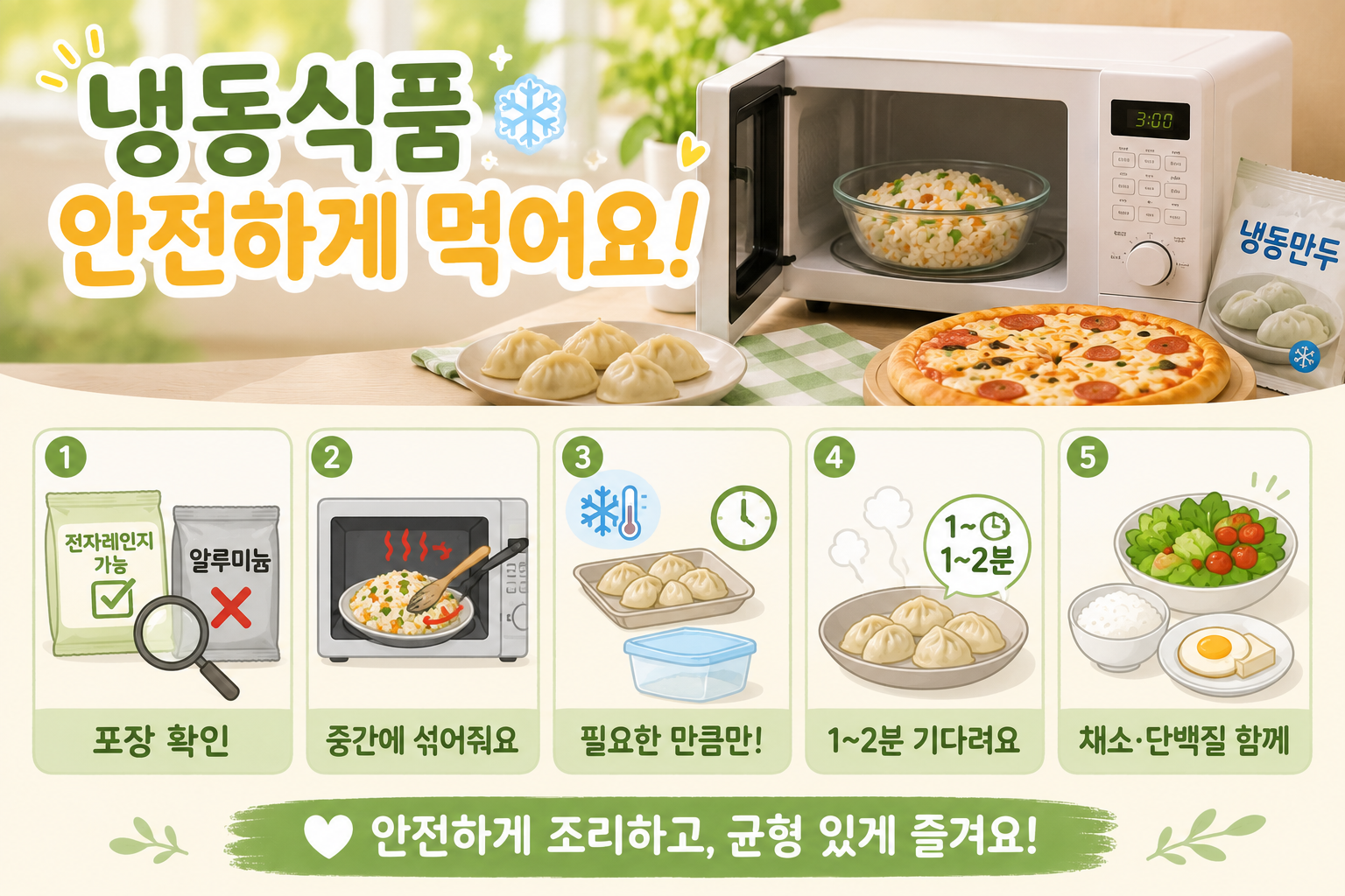 냉동식품 전자레인지에 포장째 돌려도 될까? 꼭 확인할 안전수칙 5가지